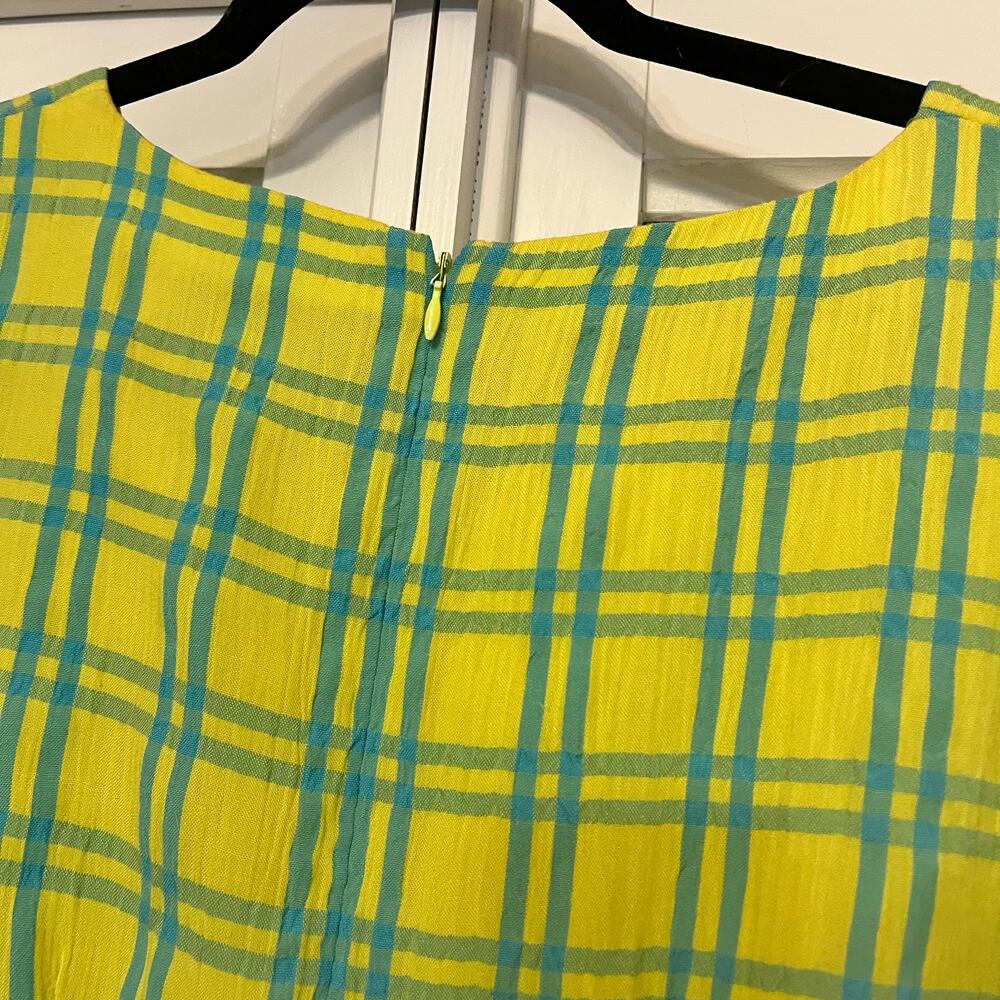 Plaza South Yellow and Blue Plaid Dress Size 8 - Picture 6 of 8